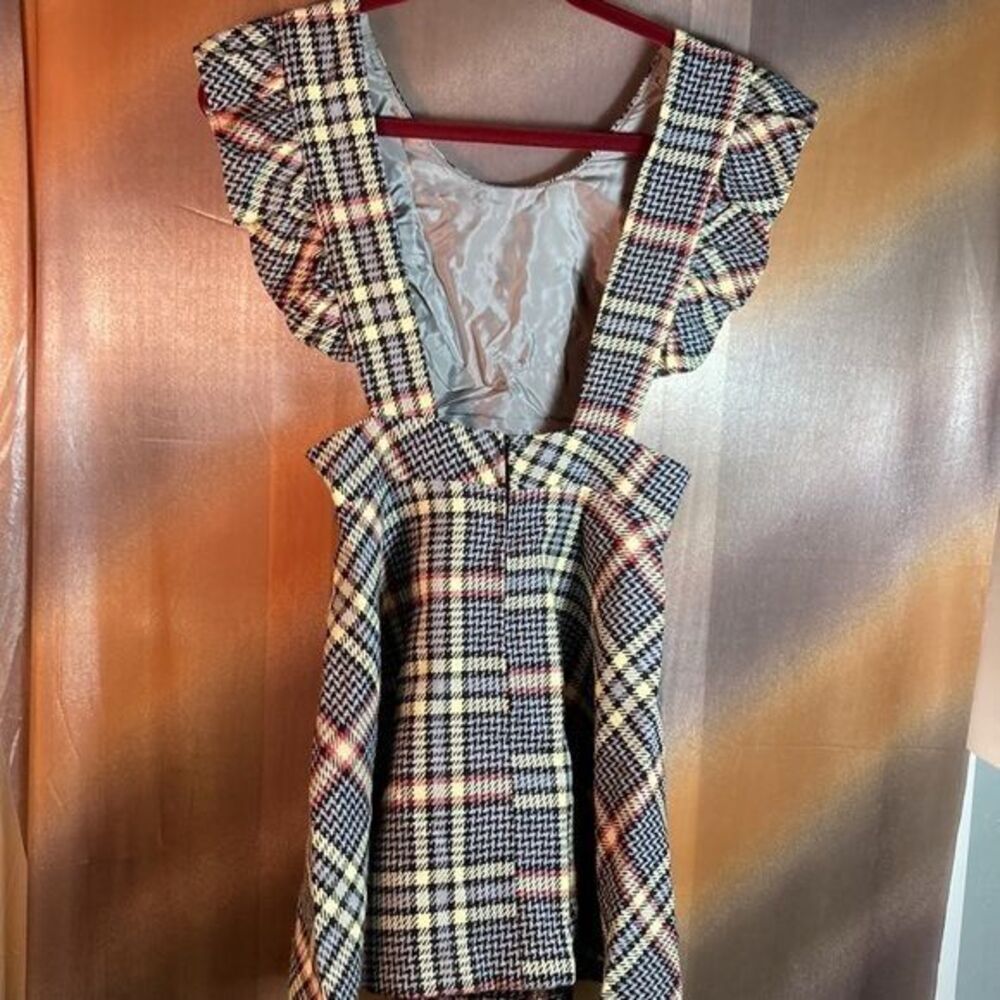 Vintage plaid dress jumper. 70’s adorable  24” waist Small. Size 9. 120 - Picture 3 of 4